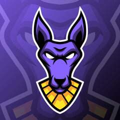 vector graphics illustration of a anubis in esport logo style. perfect for game team or product logo