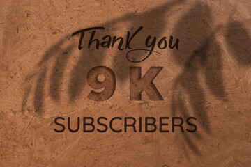 9 K  subscribers celebration greeting banner with Engrave  Design