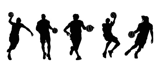 Four American Football Players silhouette Vol.3