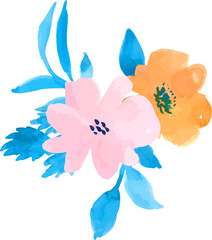 Obraz na płótnie Canvas Watercolor flowers illustration bouquet collection