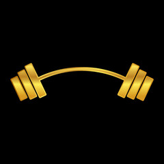 gold barbell vector logo template