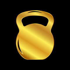 gold kettlebell vector logo template