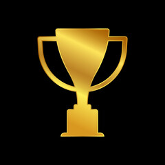 gold trophy vector icon in trendy flat design