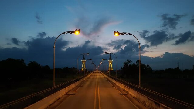 Thai Lao Friendship Bridge in Nakhon Phanom Province, Thailand.