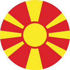 Macedonia flag round shape PNG 09