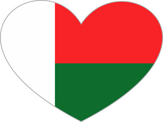 Madagascar heart shape flag  14