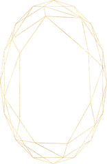 polygon gold frame, round corner, square gold outline
