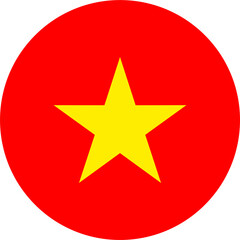 Vietnam flag round shape 39