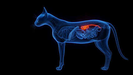 3D medical illustration of a cat's kidneys © Sebastian Kaulitzki