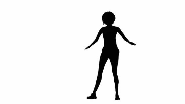 a white 3D background with a black silhouette of a person.