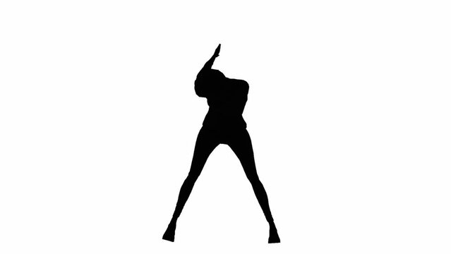 a white 3D background with a black silhouette of a person.