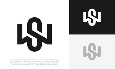 letter SW or WS initial logo design vector	