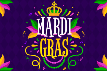Mardi Gras festival carnival background. Vector Illustration.
