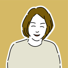 笑顔の女性イラスト