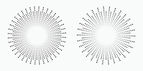 Radial speed lines in circle form for comic books. Fireworks explosion background. Vector illustration. Starburst round Logo. Circular design element. Abstract Geometric star rays.