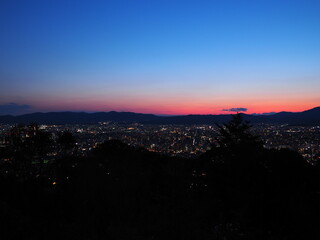 将軍塚青龍殿からみた京都の夜景
