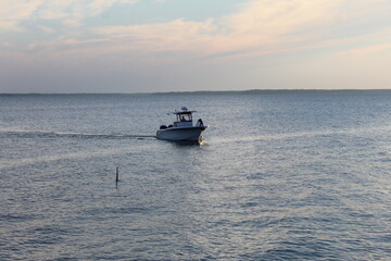 fishing boat at dusk