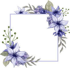 Purple Floral Bouquet With Watercolor