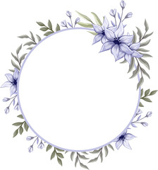 Fototapeta na wymiar Purple Floral Bouquet With Watercolor