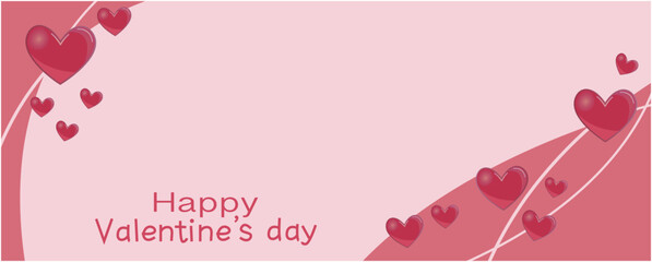 Obraz premium Happy Valentine's day background. Heart symbol decoration graphic for Valentine's day banner, background and graphic design. Vector illustration.