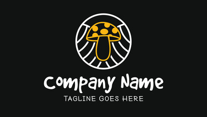 Creative Minimal Mushroom Asian Food Modern Logo Template