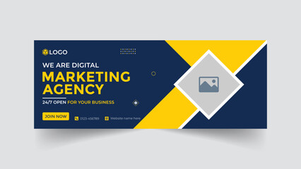 Digital marketing agency facebook cover, web banner template