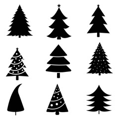 Christmas trees set, christmas tree vector file design