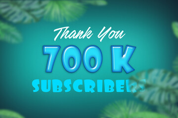 700 K  subscribers celebration greeting banner with Blue Glossi  Design