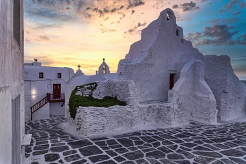 Peel and stick wall murals Lavender A 14th century Paraportiani Church on the island of Mykonos, Greece.