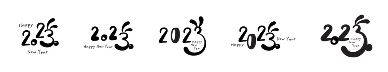 Fototapeta premium Happy new year 2023 handwritten calligraphy.