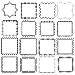 Decorative frames. Retro ornamental frame, vintage rectangle ornaments and ornate border. Decorative wedding frames, antique museum picture borders or deco devider. Isolated icons vector set