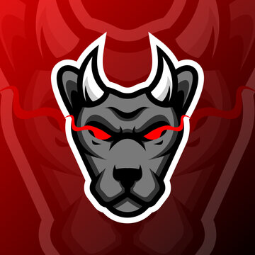 vector graphics illustration of a devil panther in esport logo style. perfect for game team or product logo