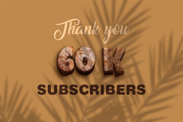 60 K  subscribers celebration greeting banner with Bakery  Design
