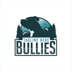 Pit Bull dog logo emblem design template