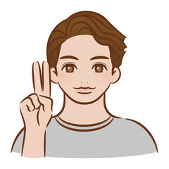 ブラッシュペンで描かれたイラスト / 男性 ポイントその２