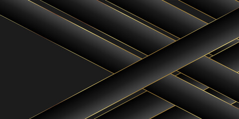 Abstract black background, diagonal lines and strips, vector illustration. 3D illustration.