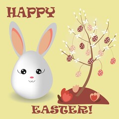 happy easter card with bunny