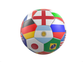 Soccer ball national flags