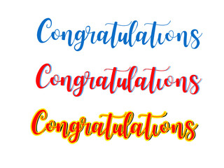 Hand lettering. Modern hand lettering written phrase with shadow. Handwritten phrase for your design.  Congratulations  template card for designer.  