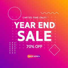 Year End Sale. Special offer Mega sale. Banner background vector illustration