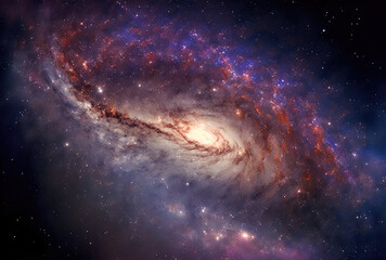 Fototapeta na wymiar Milky Way galaxy is evident, along with stars and cosmic dust. Generative AI