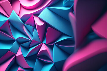 Modern wallpaper abstract with pink blue. 3d rendering of purple and blue abstract geometric background. Scene for advertising, technology, showcase, banner, cosmetic, fashion, business, presentation.