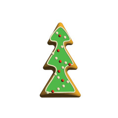 Gingerbread cookie in Christmas, New Year symbol. Holiday treat.