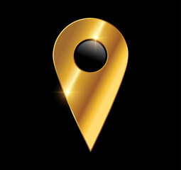 Golden Location Logo vector icon
