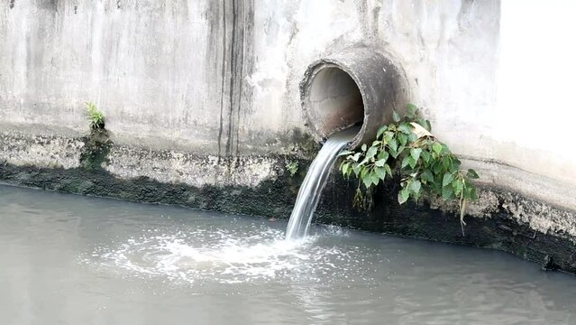 water pollution industry pipe waste dump HD