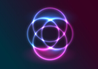 Vector bokeh light effect blurred glowing lights on colorful background