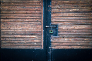 Old painted door. Wood texture.