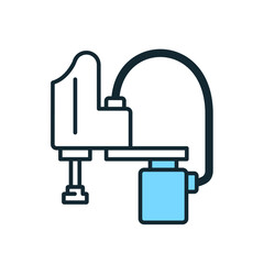 産業用ロボット。シンプルなスカラロボットのイラスト素材。