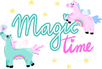 Magic time. Print with magic horses.