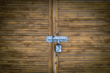 Old painted door. Wood texture.